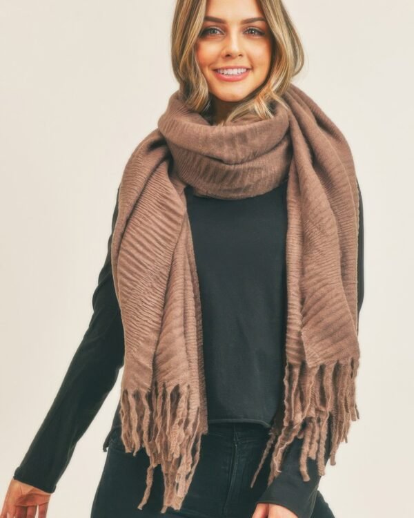 Solid Pleated Scarf