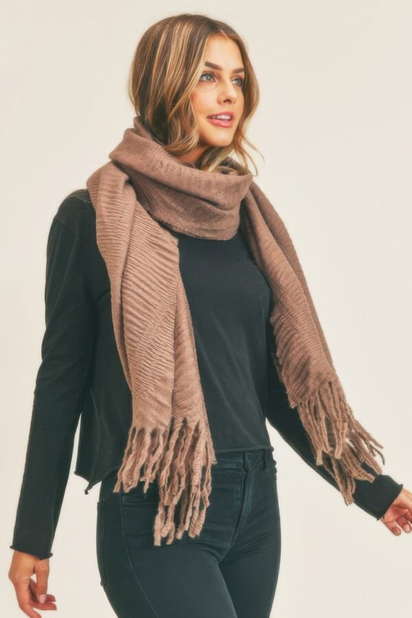 Solid Pleated Scarf