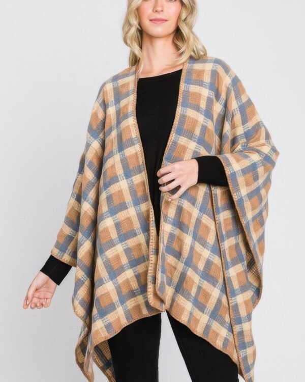 Plaid Pattern Ruana