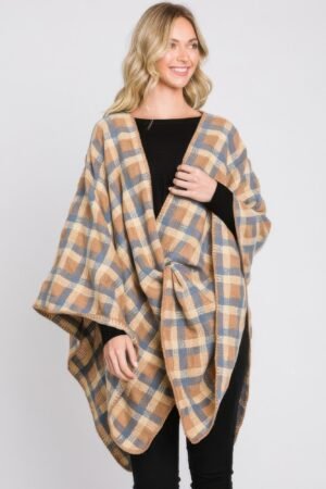 Plaid Pattern Ruana Plaid Pattern Ruana