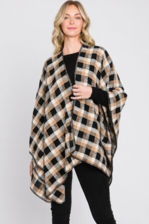 Plaid Pattern Ruana Plaid Pattern Ruana