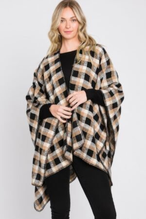 Plaid Pattern Ruana Plaid Pattern Ruana