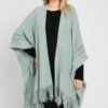 Knit Ruana With Fringe