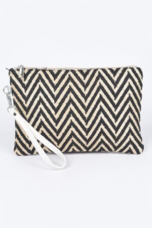 Faux Straw Pouch Bag