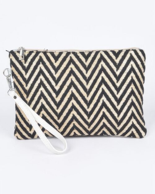 Faux Straw Pouch Bag