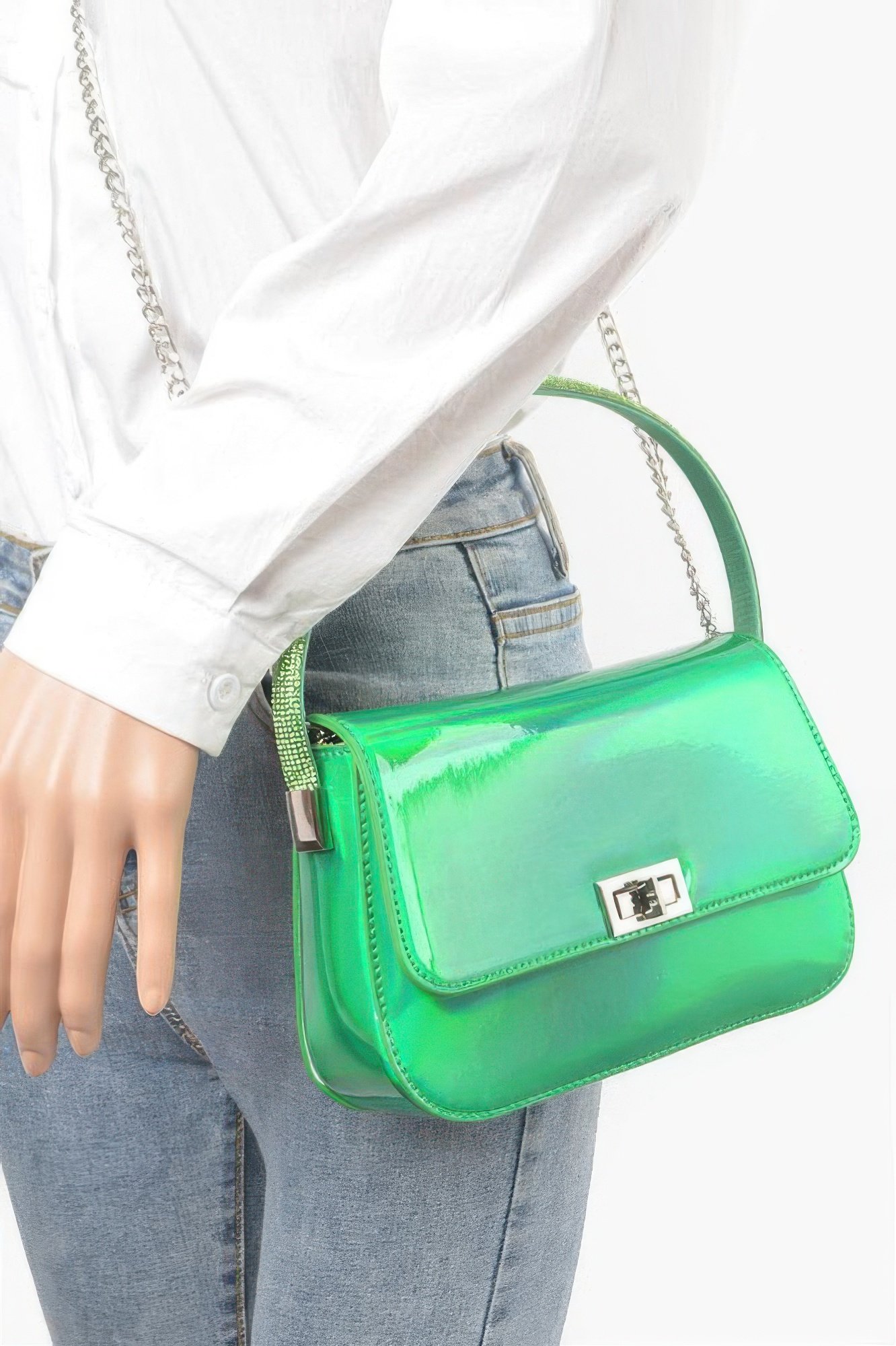 holograme mirror top handle bag - image 6