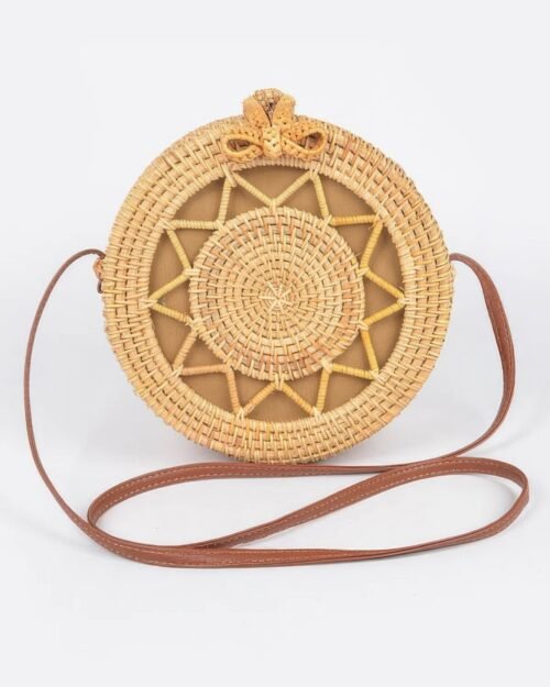 Bamboo Round Crossbody Bag