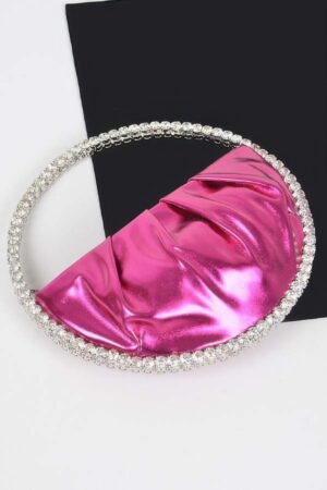 Metallic Luna Bag W/stone Handle Metallic Luna Bag W/stone Handle