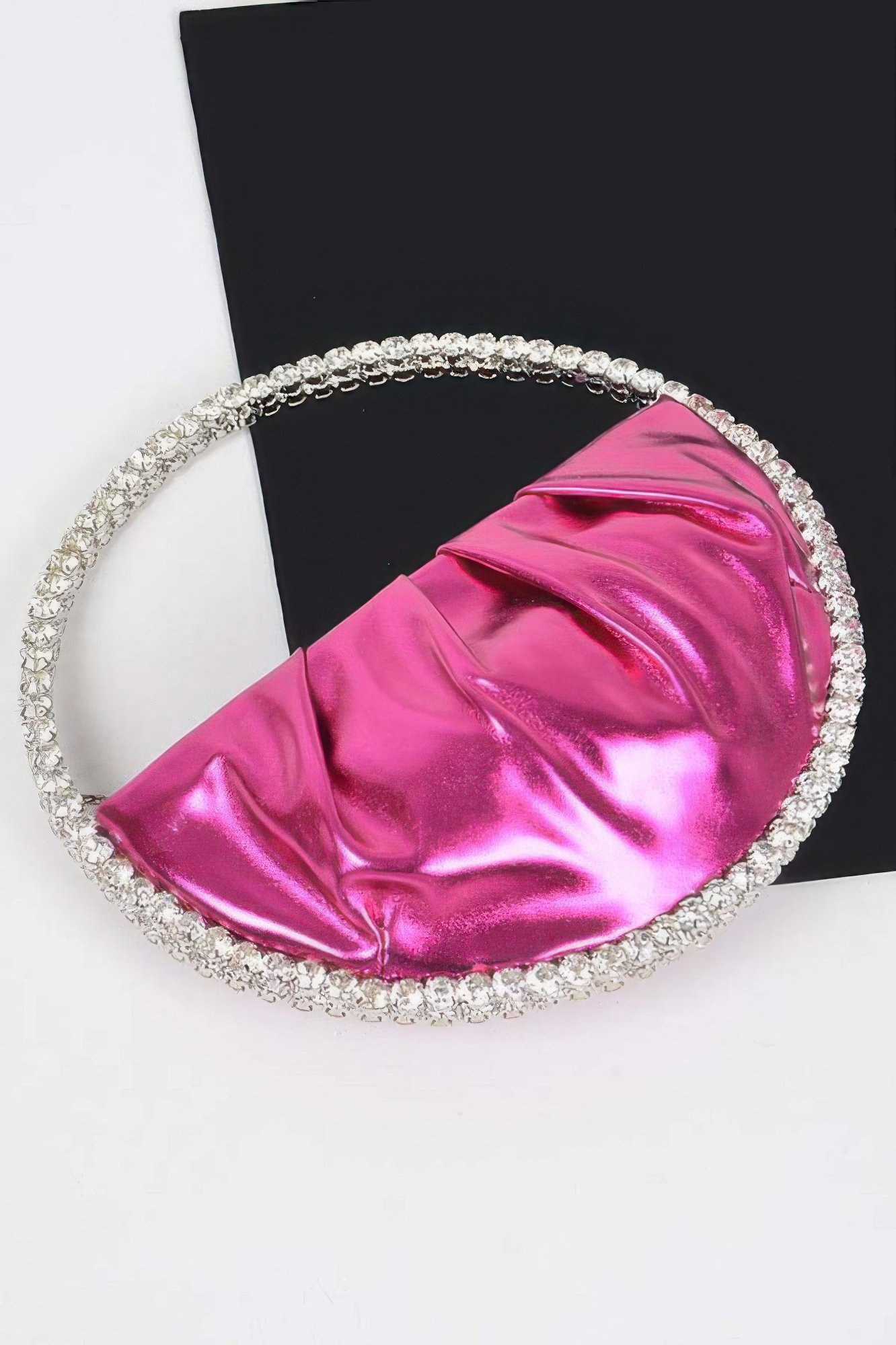 Metallic Luna Bag W/stone Handle Metallic Luna Bag W/stone Handle