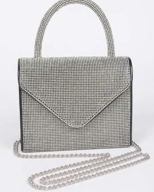 Rhinestone Top Handle Crossbody Bag