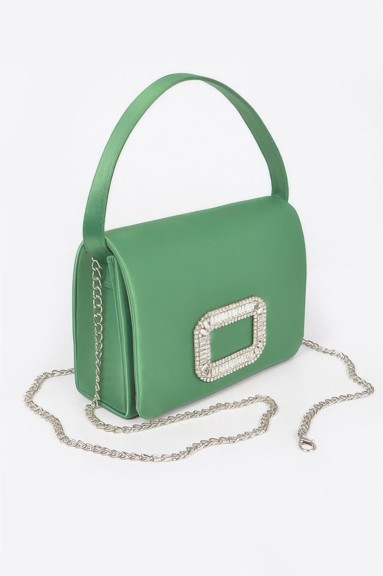 satin stone buckle shoulder bag - image 2