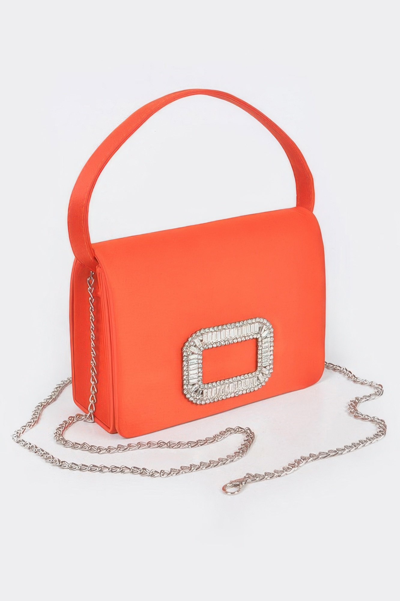 satin stone buckle shoulder bag - image 3