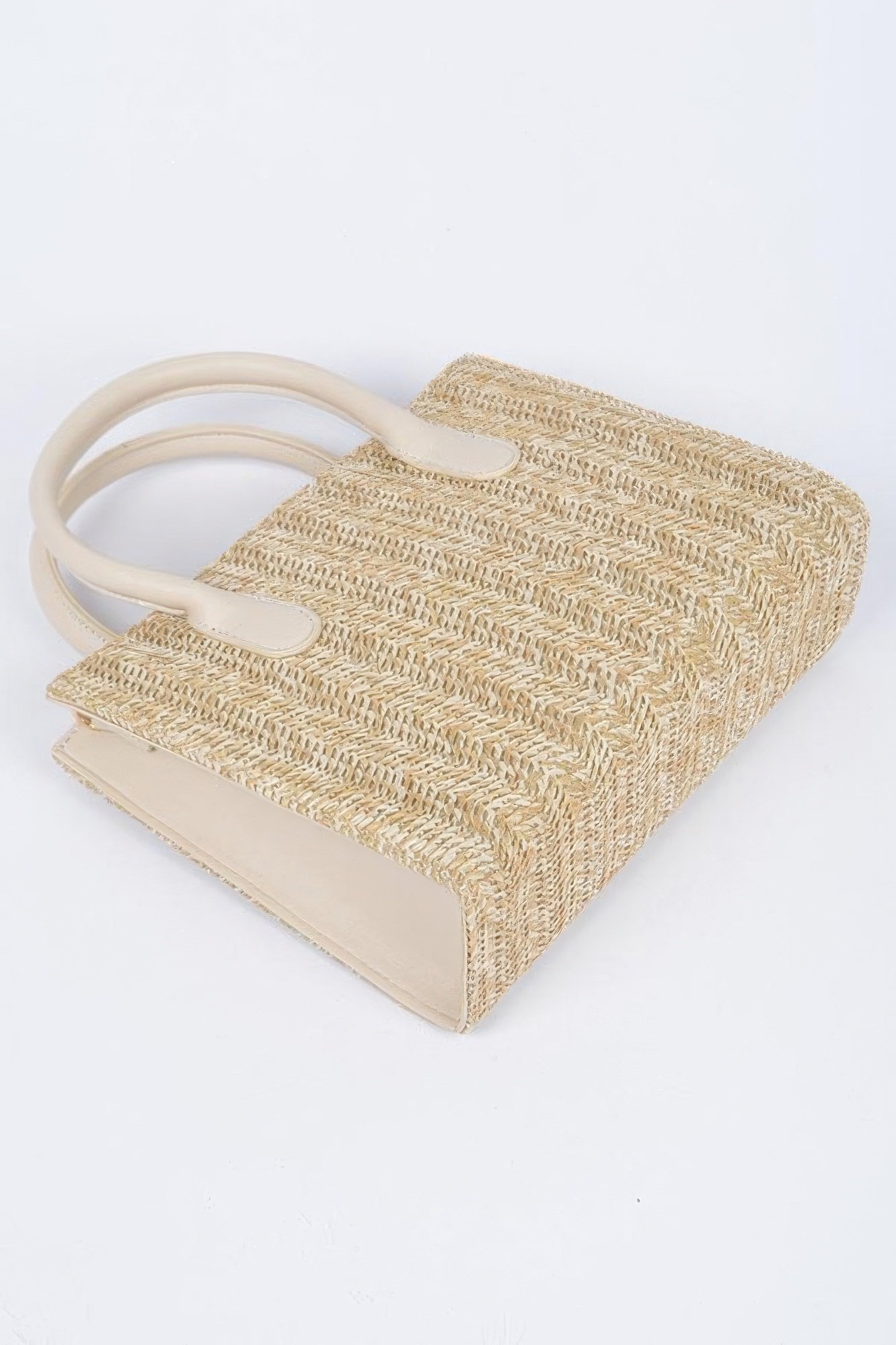 vegan faux straw mini tote bag - image 4