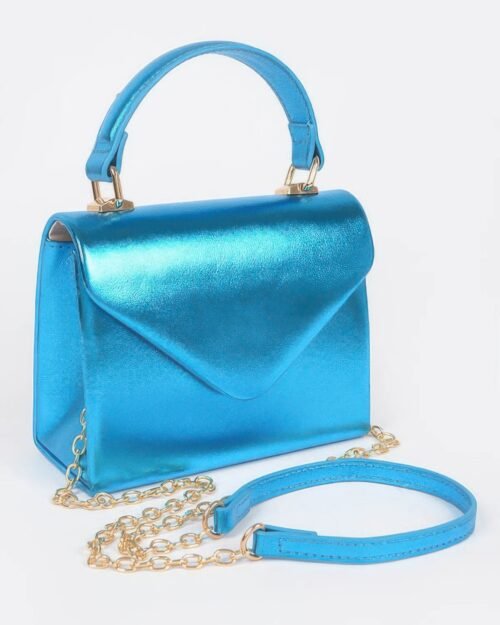 Metallic Top Handle Clutch