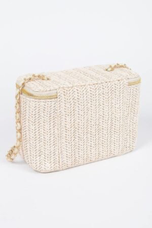 Faux Straw Cosmetic Case Bag Faux Straw Cosmetic Case Bag