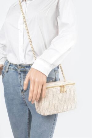 Faux Straw Cosmetic Case Bag Faux Straw Cosmetic Case Bag