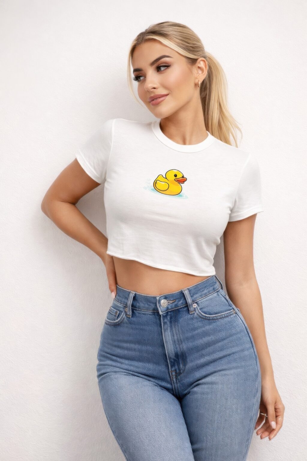 baby duck graphic short sleeve top