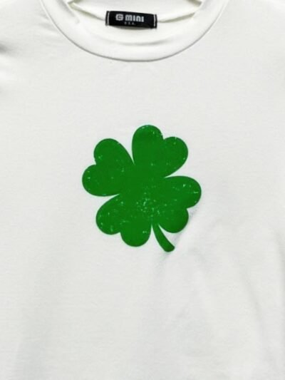 Four Leaf Clover Graphic Print Cotton Top Four Leaf Clover Graphic Print Cotton Top