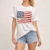Vintage Americana Distressed Flag Graphic Tee
