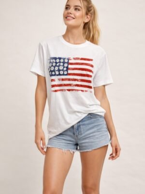 Vintage Americana Distressed Flag Graphic Tee