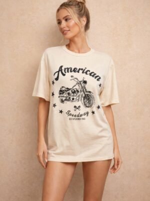 American Motorcycle Cotton Boxy Top