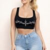 Obsidian Cross Black Graphic Crop Tank Top