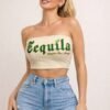 Tequila Graphic Bandeau Tube Top