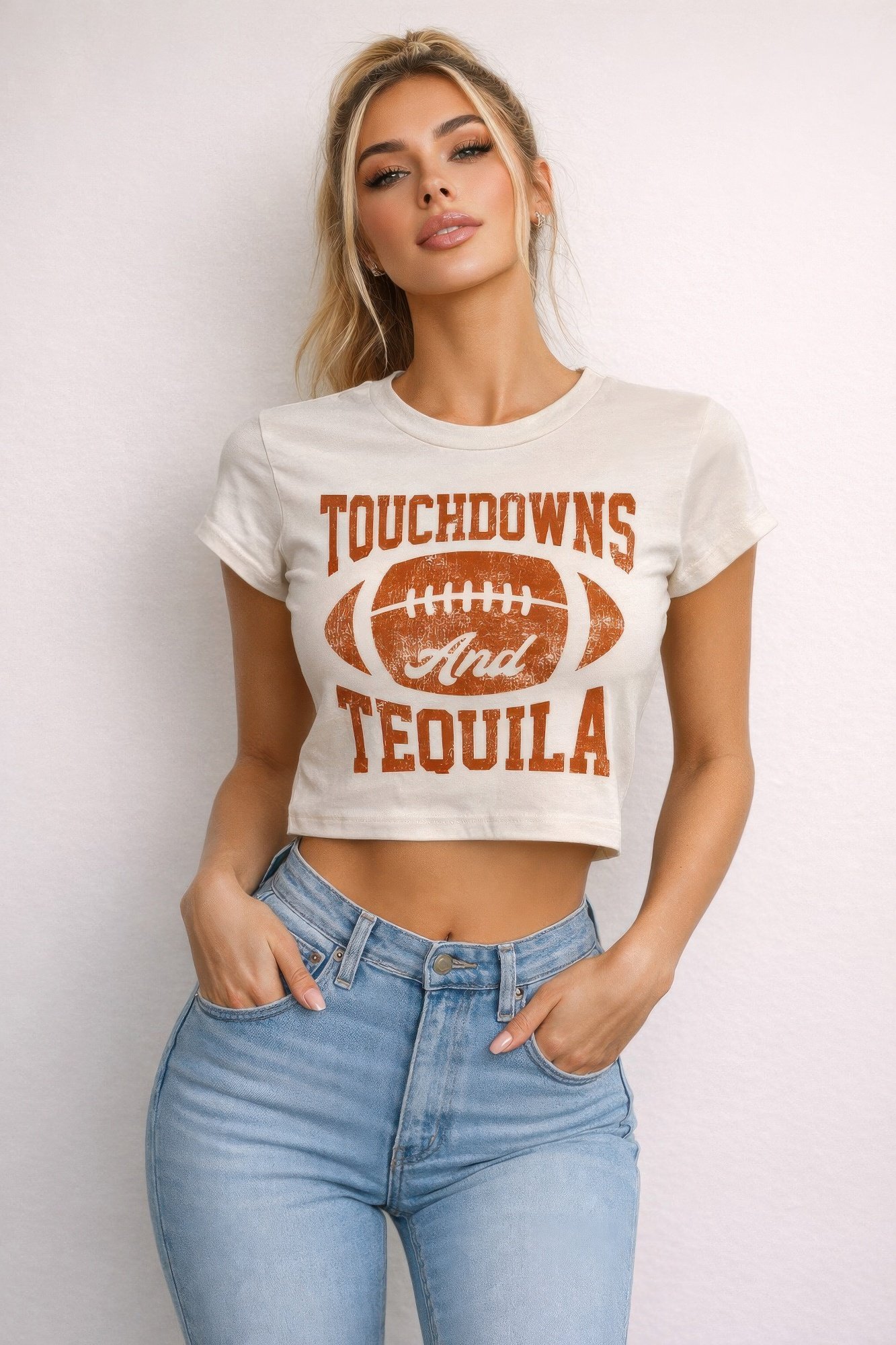 Touchdowns & Tequila Graphic Crop Tee Touchdowns & Tequila Graphic Crop Tee