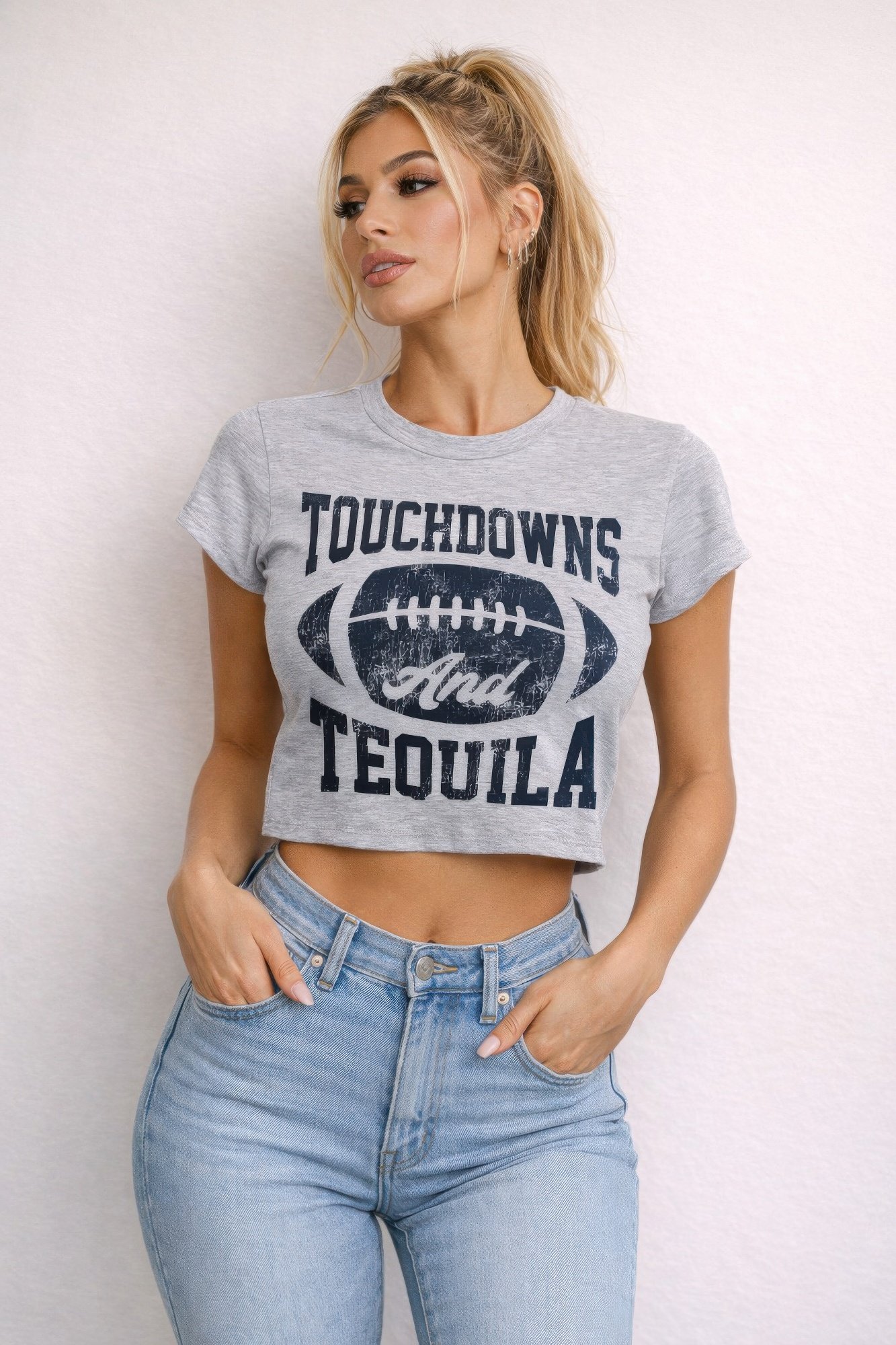 Touchdowns & Tequila Graphic Crop Tee Touchdowns & Tequila Graphic Crop Tee