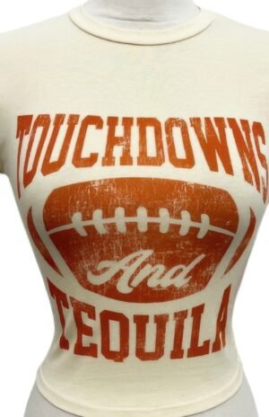 Touchdowns & Tequila Graphic Crop Tee Touchdowns & Tequila Graphic Crop Tee