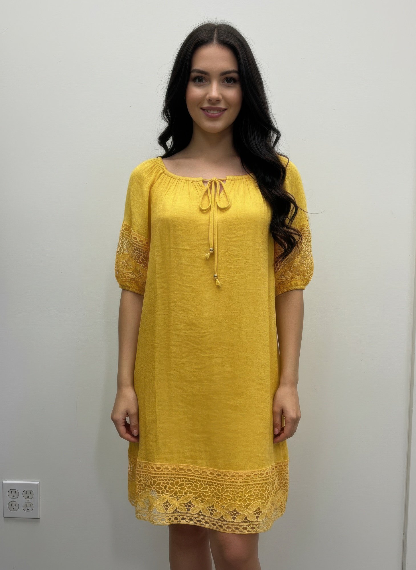 Mlle Gabrielle Solid Short Sleeve Dress Mlle Gabrielle Solid Short Sleeve Dress