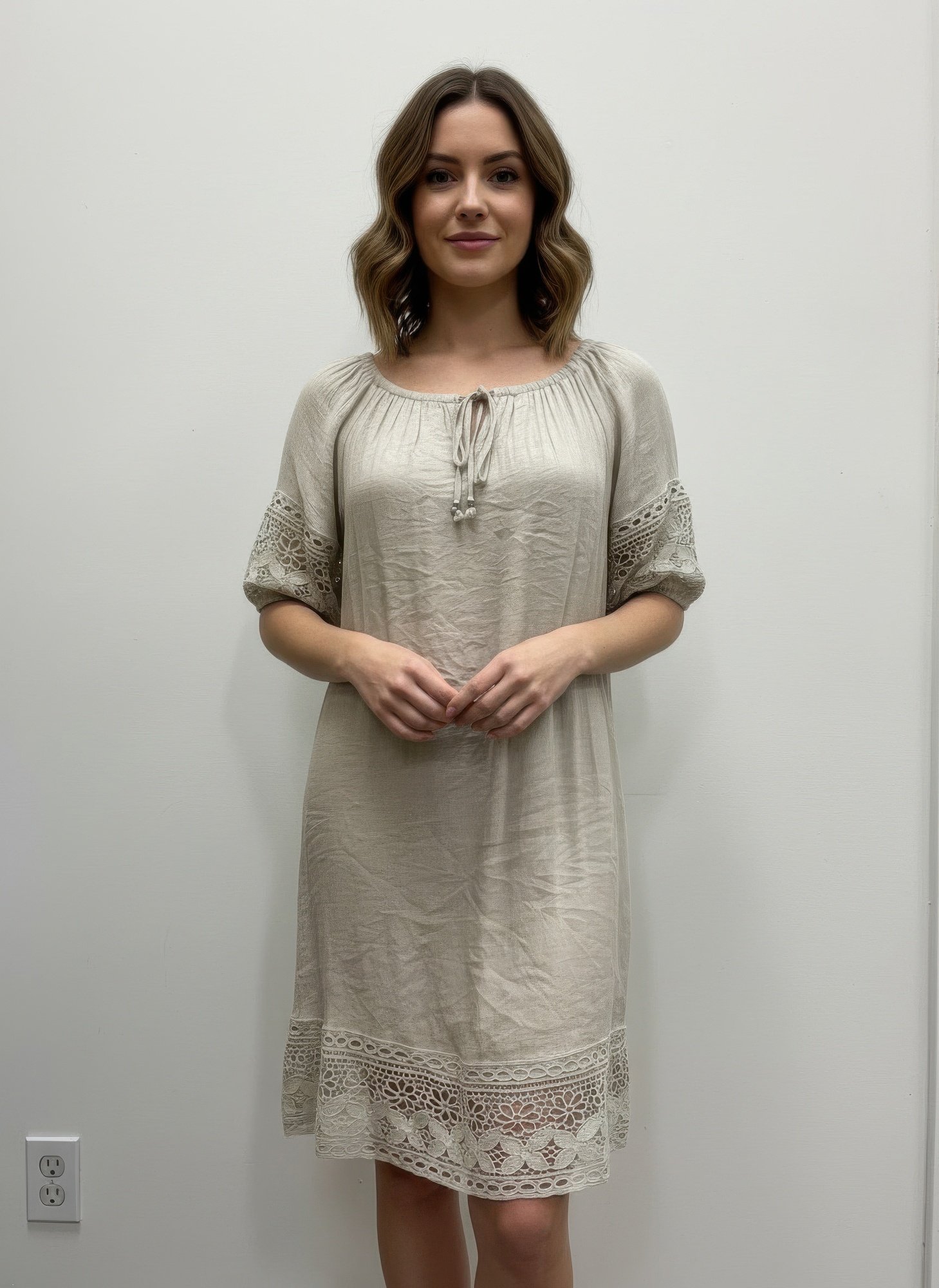 Mlle Gabrielle Solid Short Sleeve Dress Mlle Gabrielle Solid Short Sleeve Dress