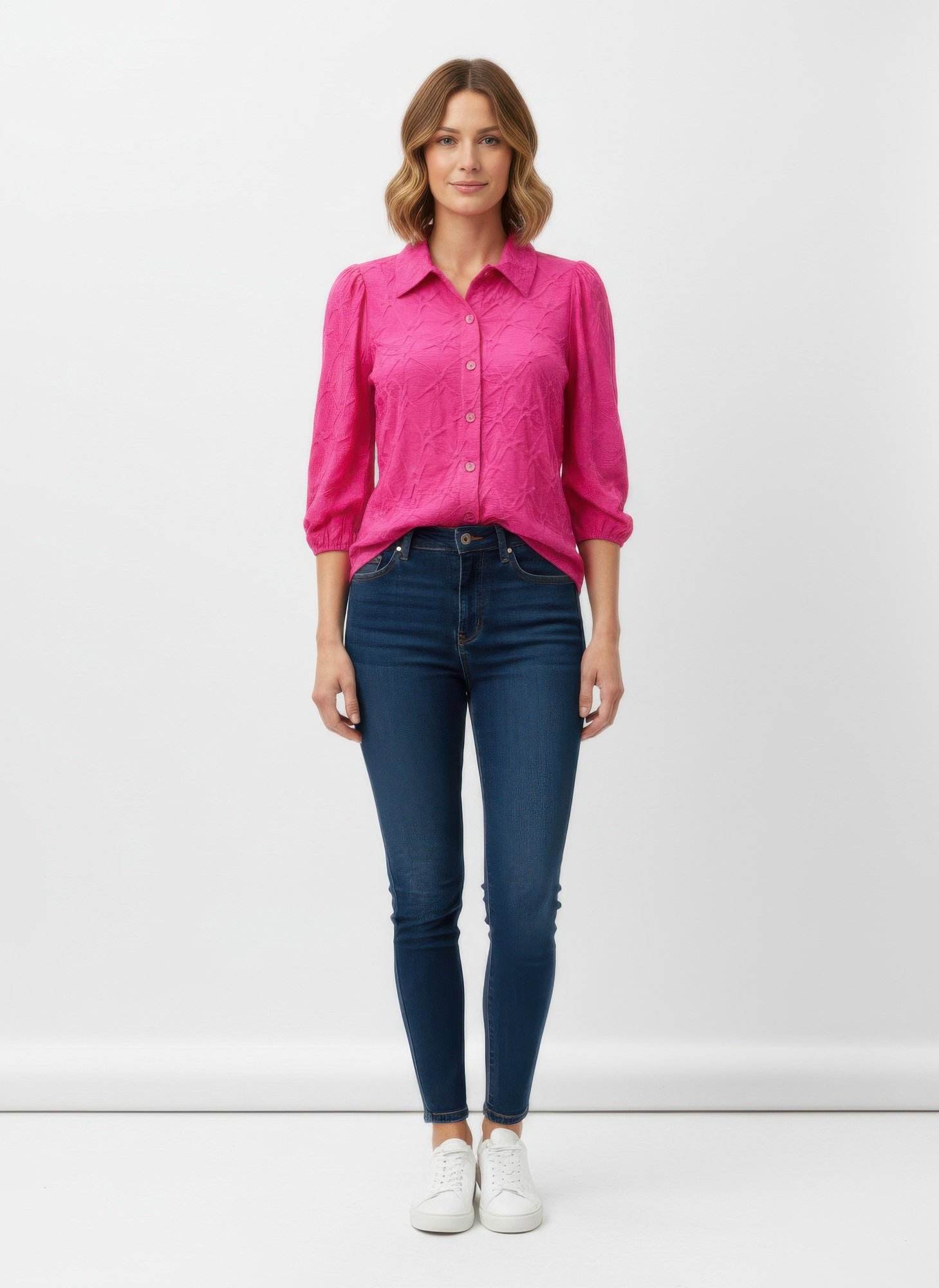 Rylee Moon Solid 3/4 Sleeve Blouse Rylee Moon Solid 3/4 Sleeve Blouse