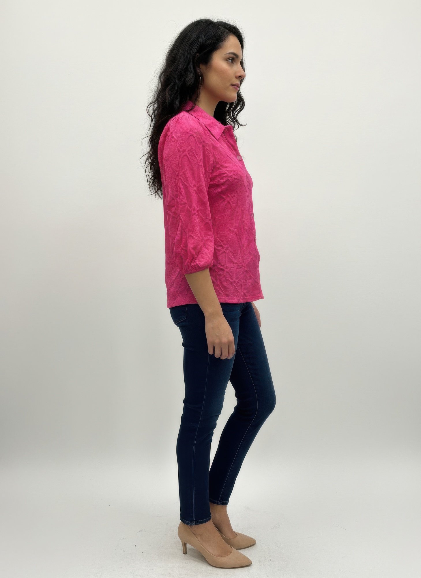Rylee Moon Solid 3/4 Sleeve Blouse Rylee Moon Solid 3/4 Sleeve Blouse