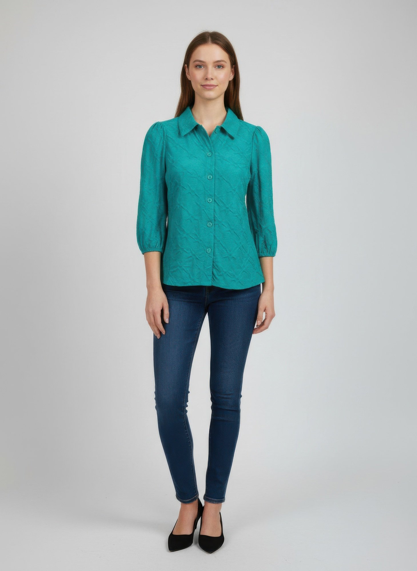 Rylee Moon Solid 3/4 Sleeve Blouse Rylee Moon Solid 3/4 Sleeve Blouse
