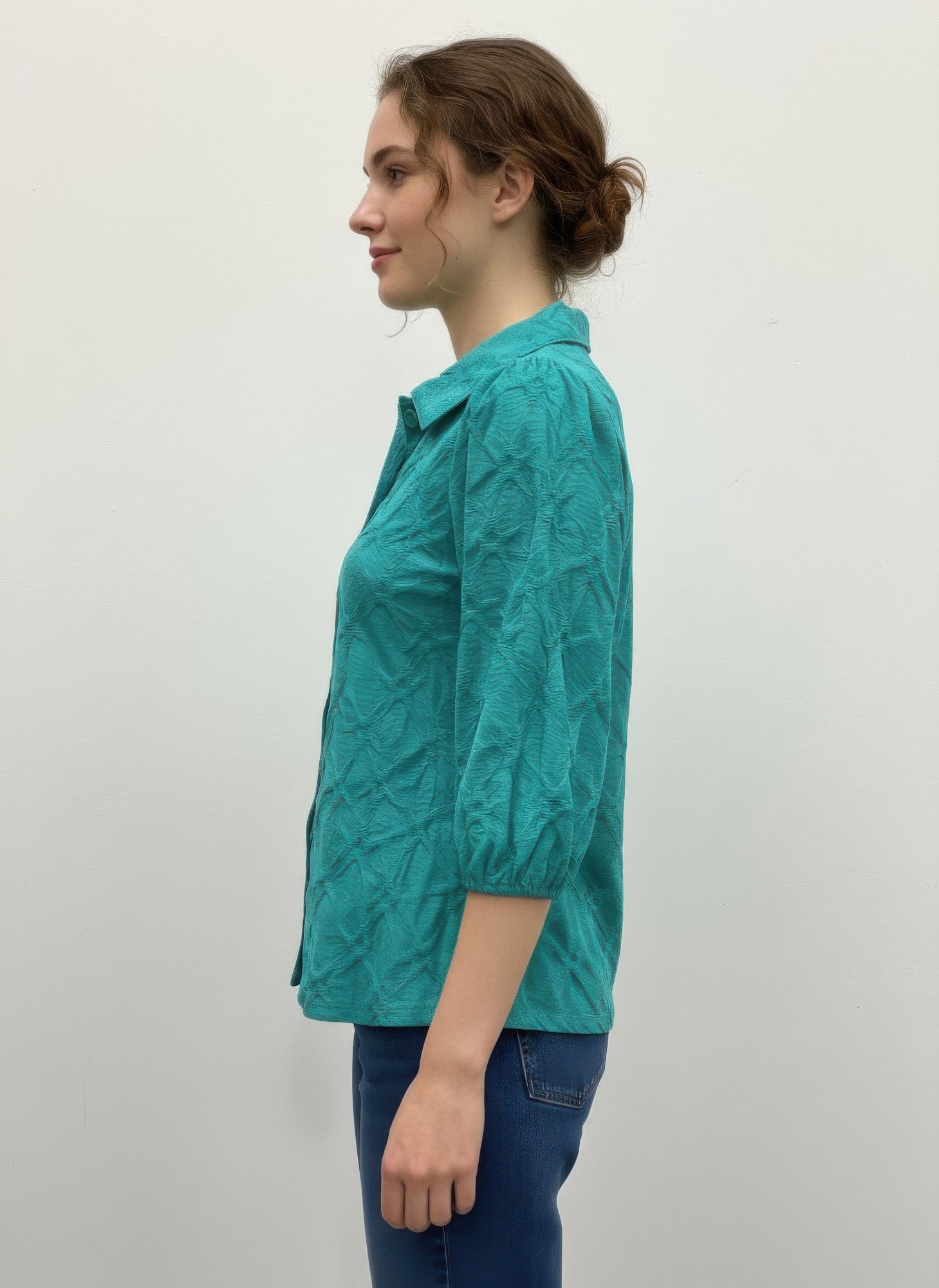 Rylee Moon Solid 3/4 Sleeve Blouse Rylee Moon Solid 3/4 Sleeve Blouse