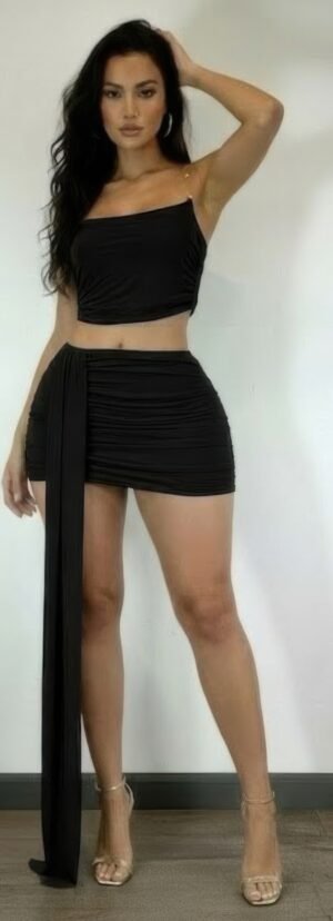 Sleeveless, Cropped Bodice Skirt Set