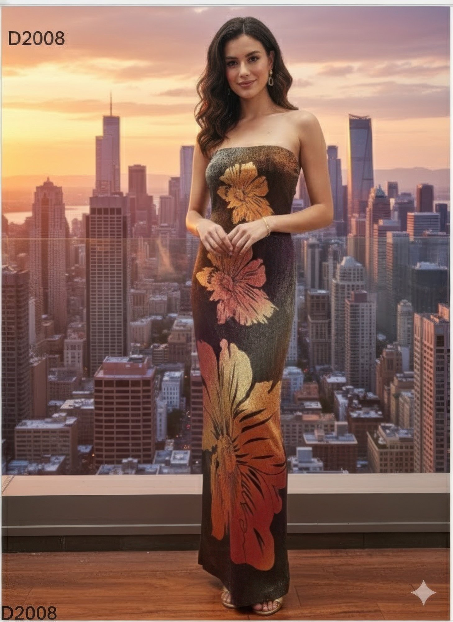 Metallic Flower Tube Maxi Dress Metallic Flower Tube Maxi Dress