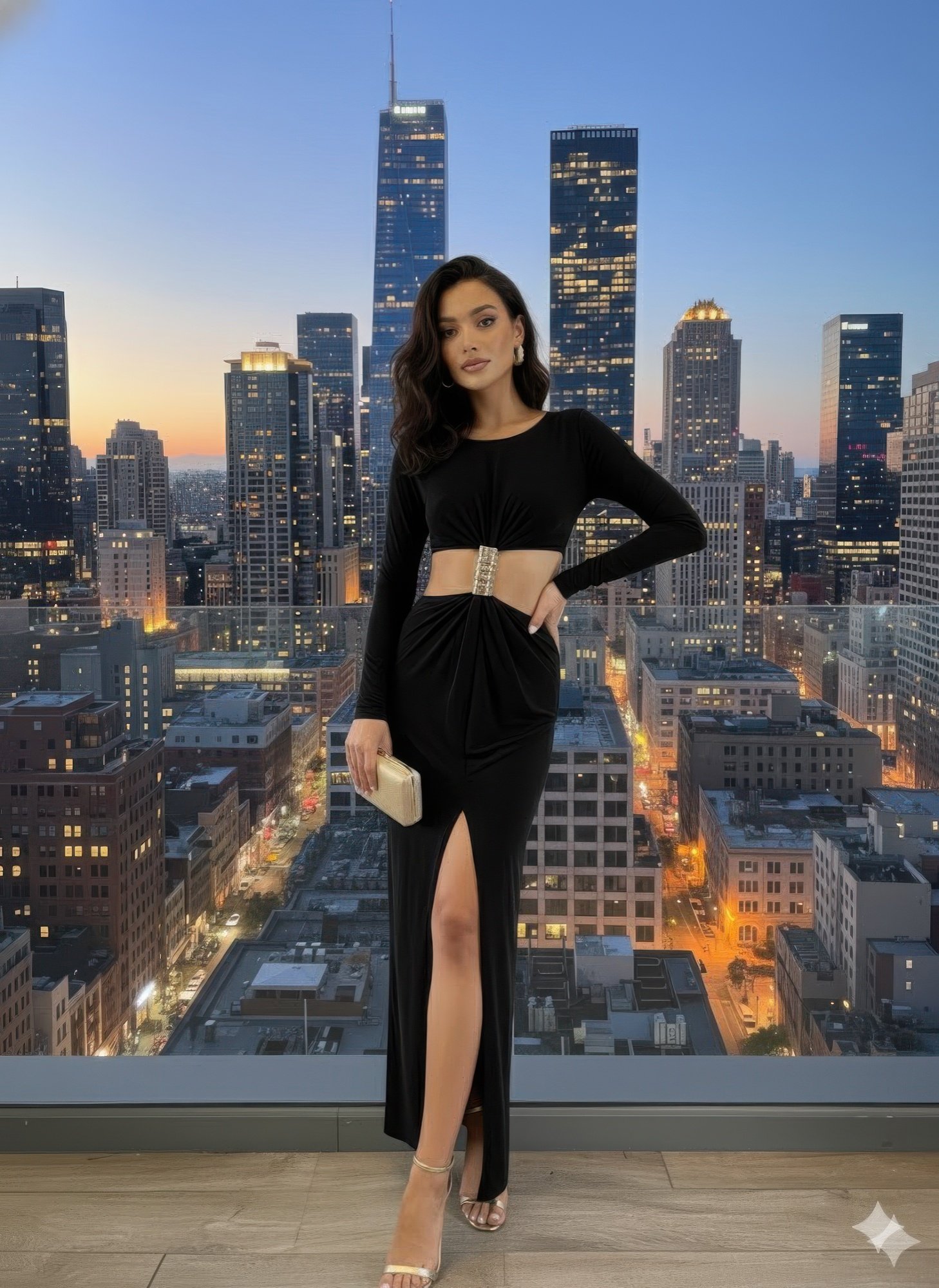 Long Sleeve Mockneck Styling Maxi Dress. Long Sleeve Mockneck Styling Maxi Dress.