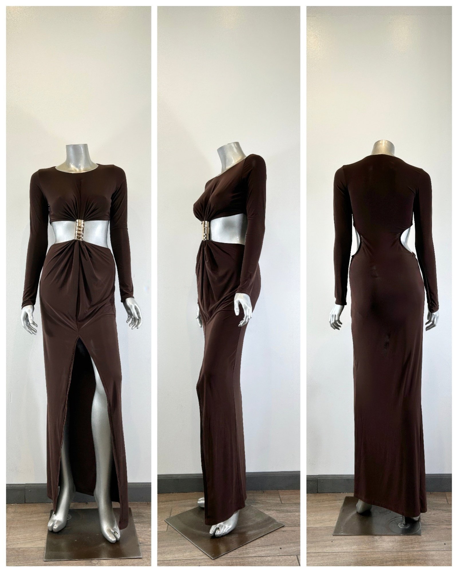 Long Sleeve Mockneck Styling Maxi Dress. Long Sleeve Mockneck Styling Maxi Dress.