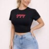 Lucky Sevens Cropped Graphic Tee
