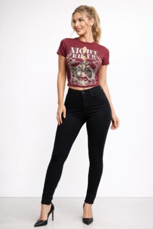 Night Rider Vintage Cut-out Crop Tee Night Rider Vintage Cut-out Crop Tee