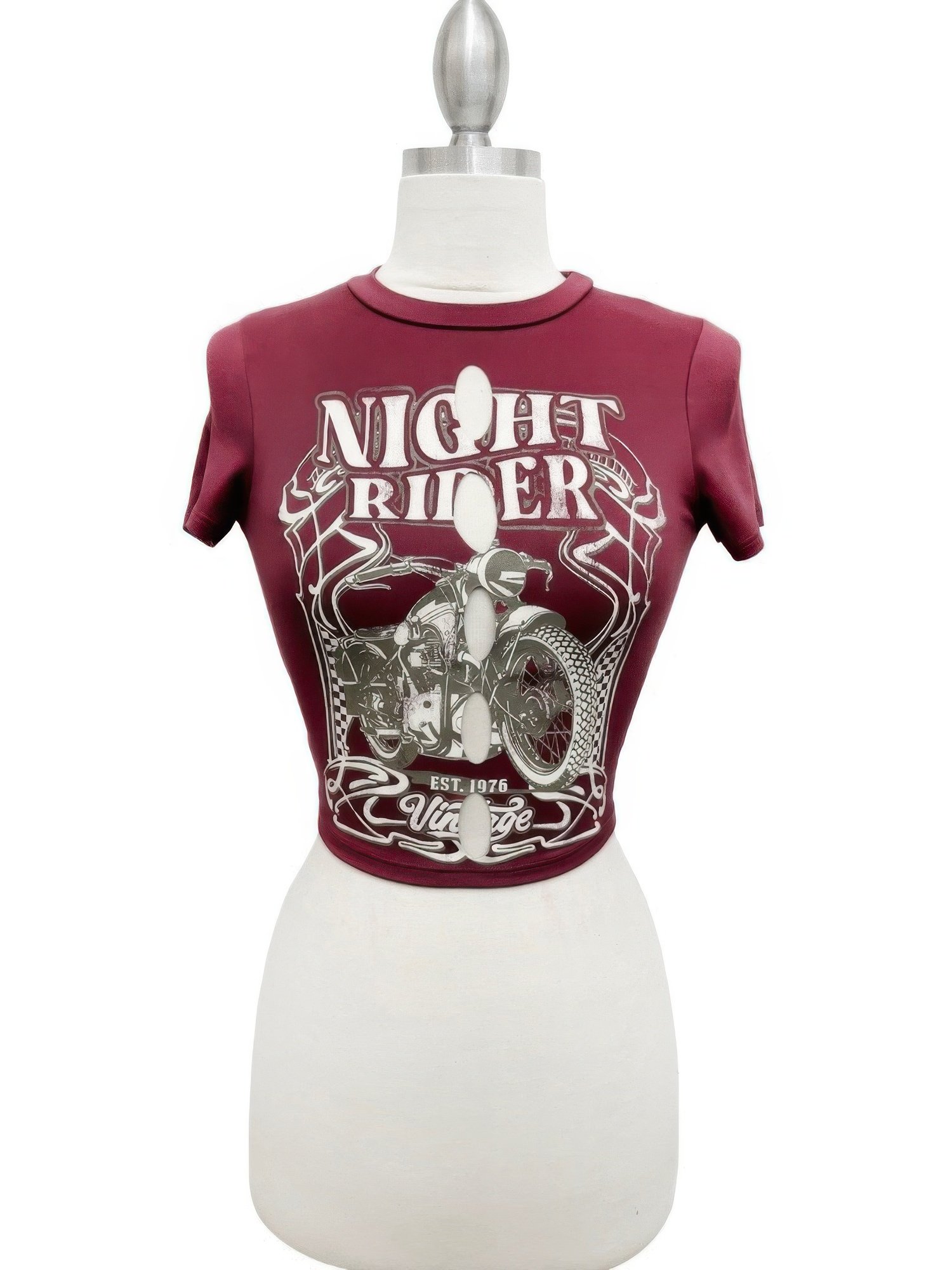 Night Rider Vintage Cut-out Crop Tee Night Rider Vintage Cut-out Crop Tee