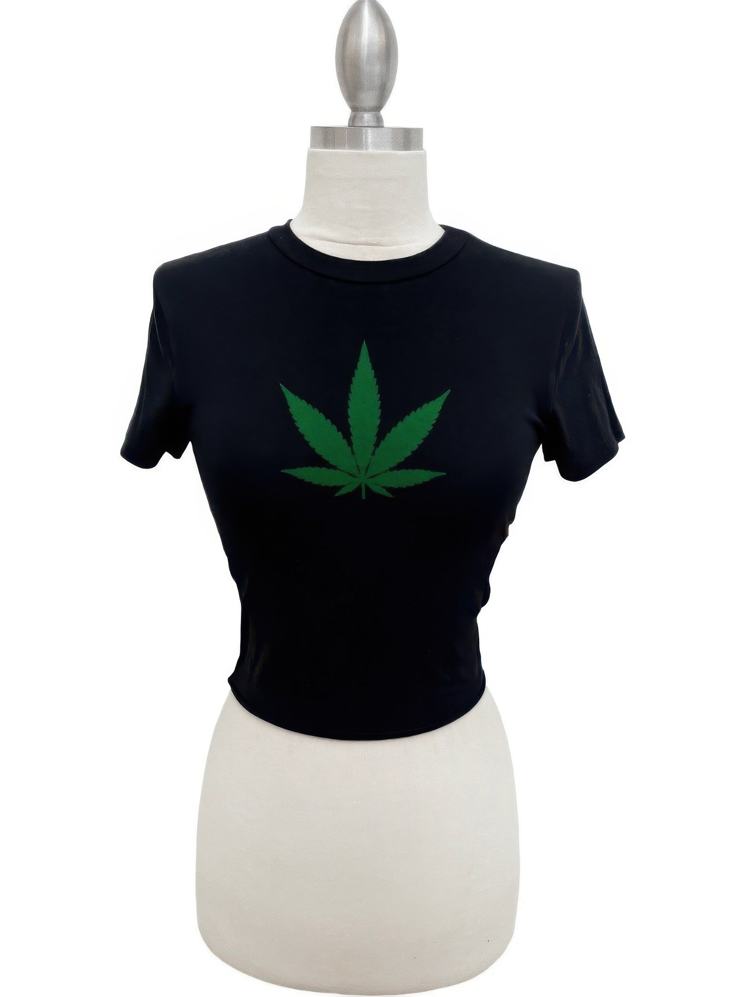 Cannabis Leaf Graphic Crop Tee Cannabis Leaf Graphic Crop Tee