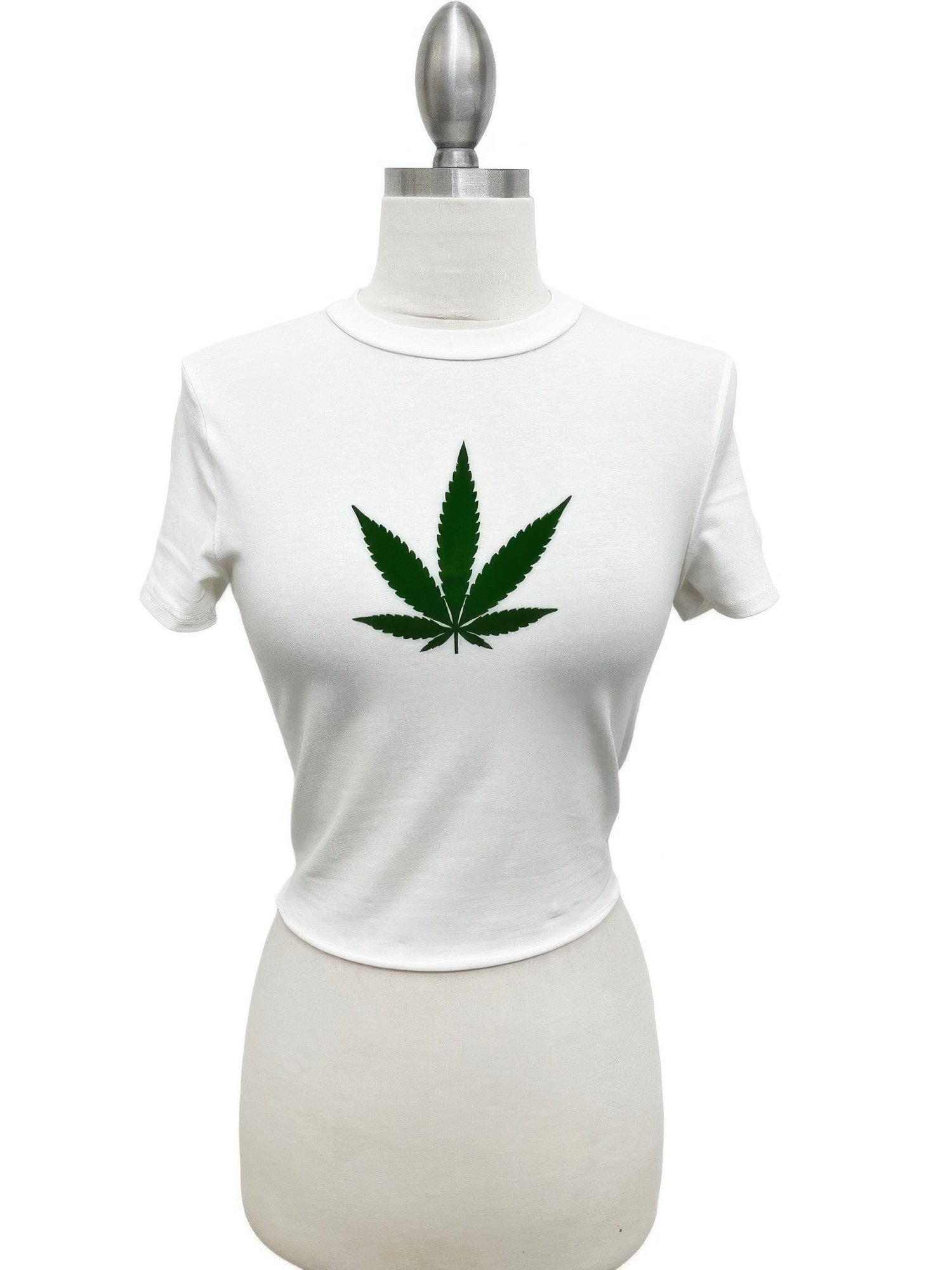Cannabis Leaf Graphic Crop Tee Cannabis Leaf Graphic Crop Tee