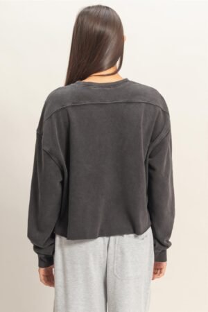 Cropped Mineral Wash Sweatshirt Cropped Mineral Wash Sweatshirt