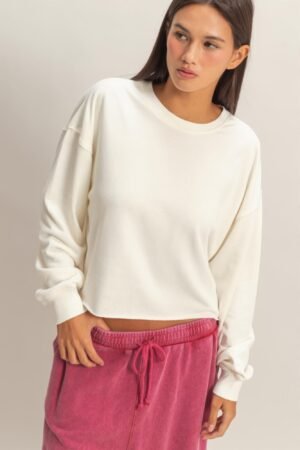 Cropped Mineral Wash Sweatshirt Cropped Mineral Wash Sweatshirt