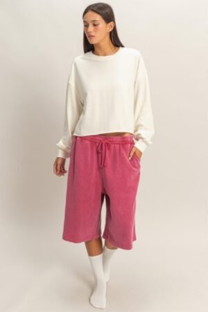Cropped Mineral Wash Sweatshirt Cropped Mineral Wash Sweatshirt