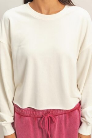 Cropped Mineral Wash Sweatshirt Cropped Mineral Wash Sweatshirt