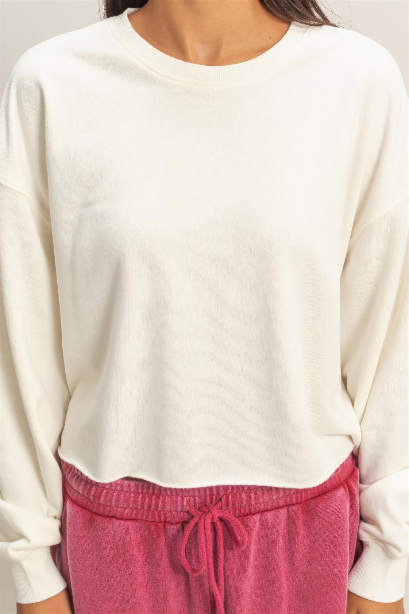 Cropped Mineral Wash Sweatshirt Cropped Mineral Wash Sweatshirt - Image 29